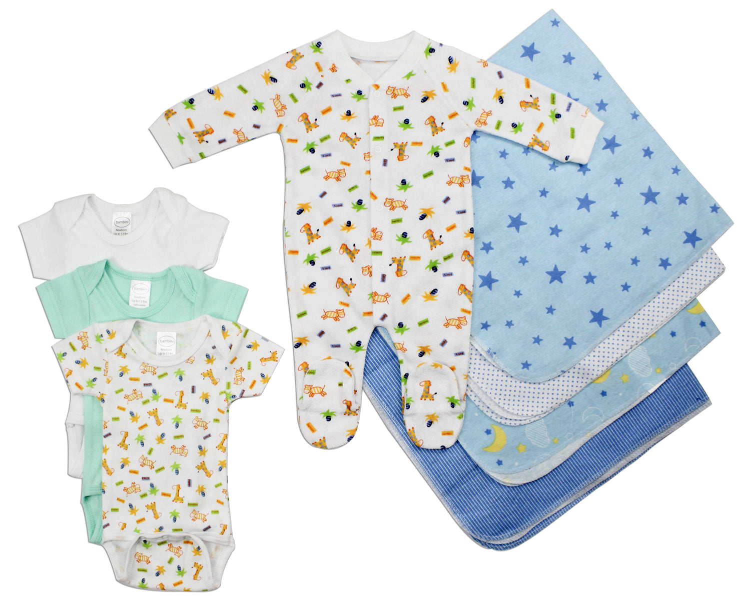 Bambini Layette Set — Boys Short-Sleeve Bodysuit 3-Pack (Newborn)