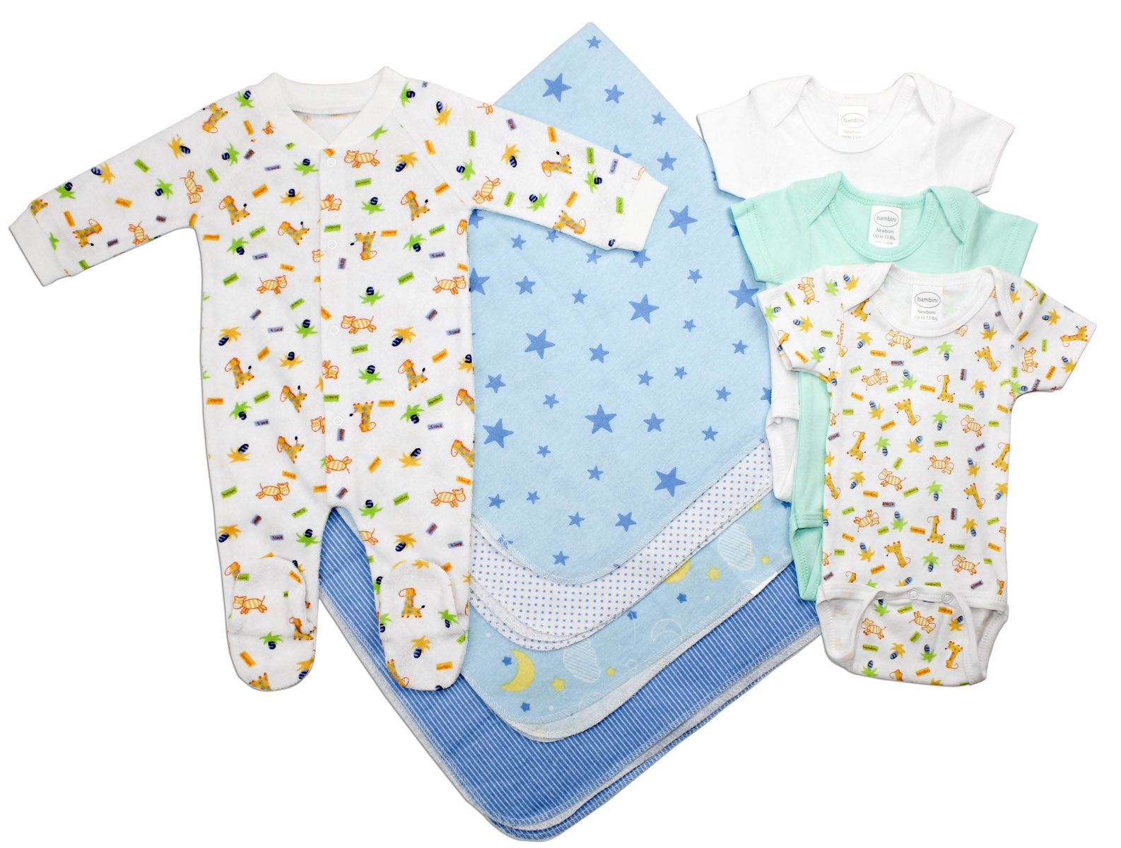 Bambini Layette Set — Boys Short-Sleeve Bodysuit 3-Pack (Newborn)