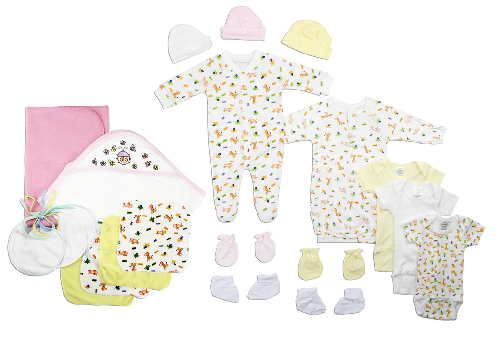 Newborn Baby Girls 21 Pc Layette