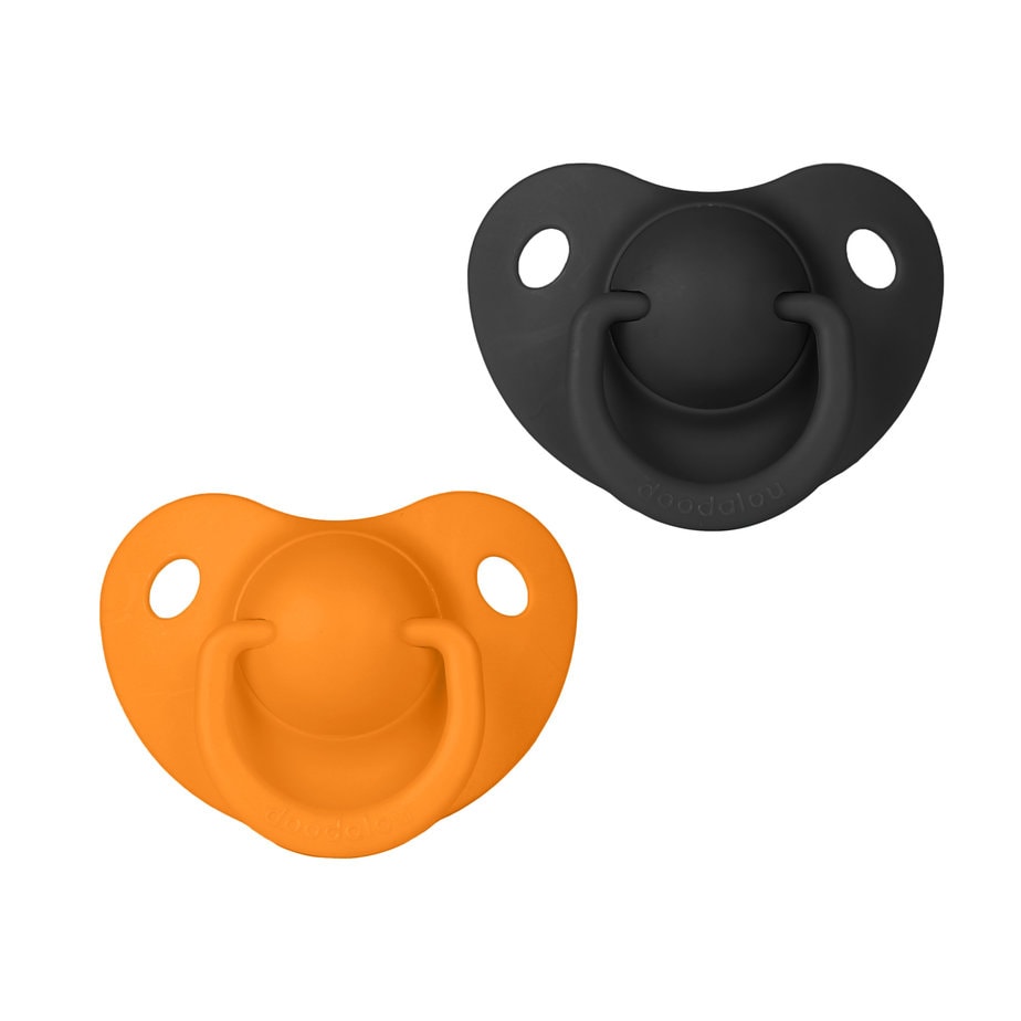 Doodalou Pacifier Black and Orange - Medium (6 to 18 months)
