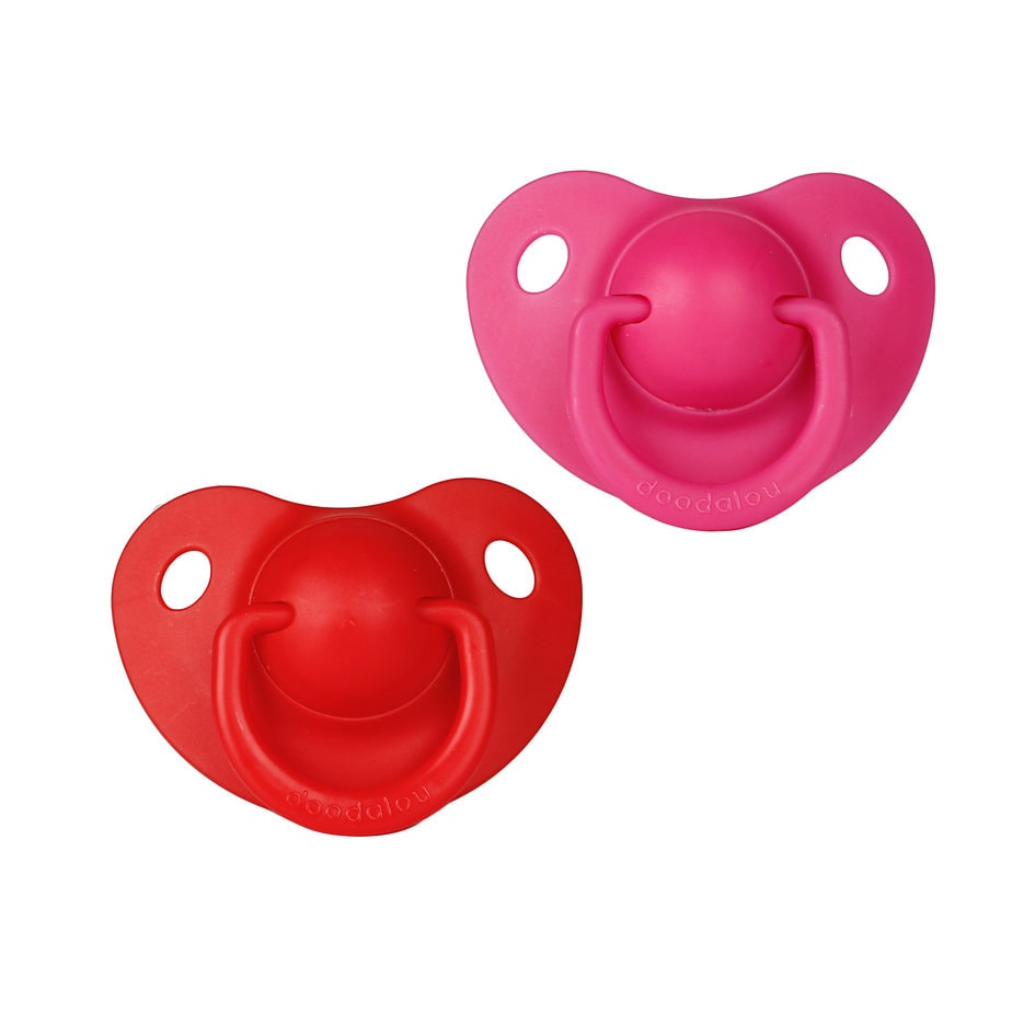 Doodalou Pacifier Red and Hot Pink - Medium (6 to 18 months)